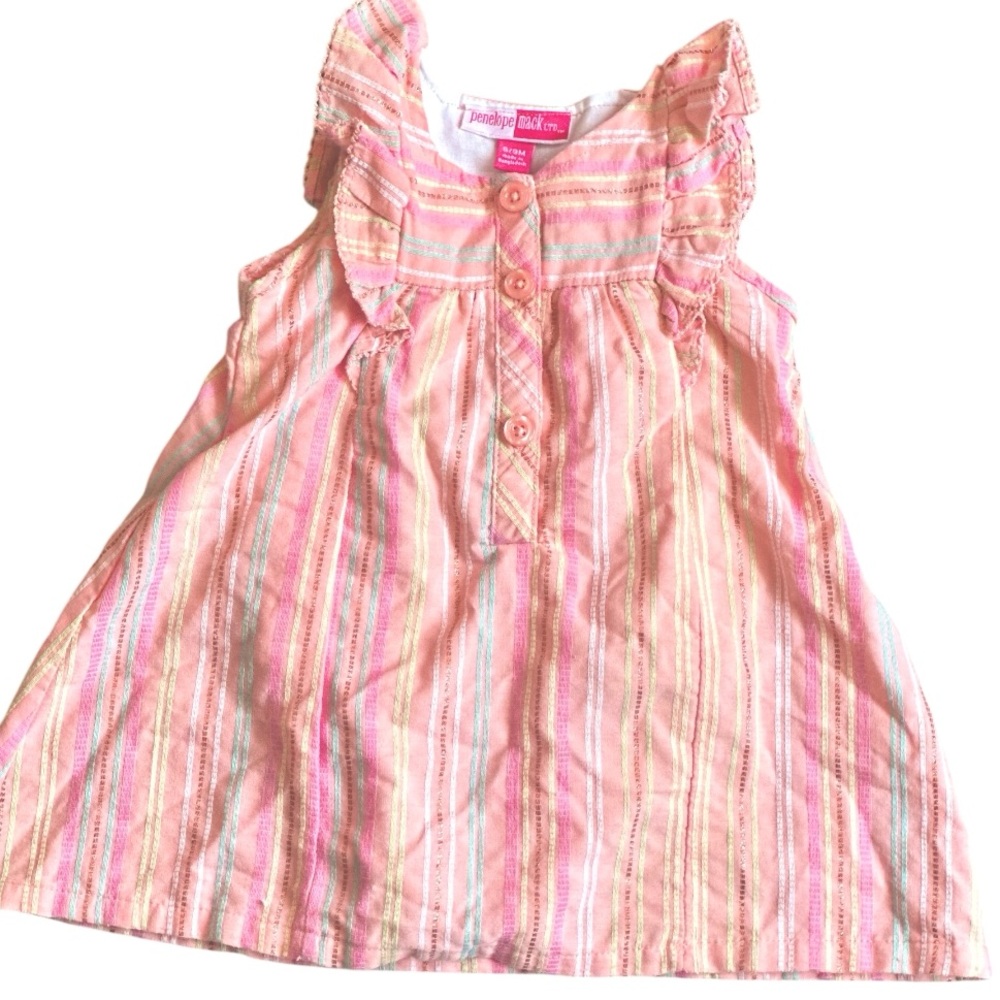 Penelope Mack Pastel Pink Dress & Bloomers 6–9M Like New